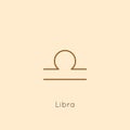 Libra Zodiac sign Icon in a Minimal Linear Style. Vector Horoscope Symbol for Astrology, Calendar, Tattoo, t-shirt print Royalty Free Stock Photo