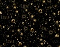 Libra zodiac star seamless pattern. Libra sign symbol stars Vector EPS10 Royalty Free Stock Photo