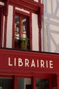 Librairie french text sign means bookshop bookseller on facade wall of store in france sells books