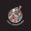 the librarian cute illustration vvector t-shirt design