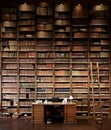 Librarian\'s desk in an old library