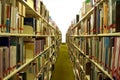 Library Aisle with Books Royalty Free Stock Photo