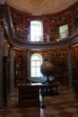 Library in The Benedictine Pannonhalma Archabbey with globe