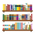 Library book shelf. Bookcase with different books. Royalty Free Stock Photo