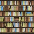 Library Book Shelf Seamless Background. Vector Royalty Free Stock Photo