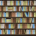 Library Book Shelf Seamless Background. Vector Royalty Free Stock Photo