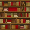 Library Book Shelf Seamless Background. Vector Royalty Free Stock Photo