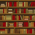 Library Book Shelf Seamless Background. Vector Royalty Free Stock Photo