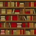 Library Book Shelf Seamless Background. Vector Royalty Free Stock Photo