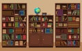 Library bookcase with color books Royalty Free Stock Photo