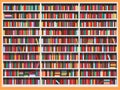 Library bookcase full of books Royalty Free Stock Photo