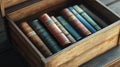 library books in box Royalty Free Stock Photo