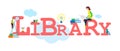 Library Books Collection Banner Vector Template