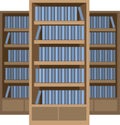 Library bookshelf with full bookshelves