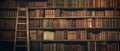 A Library bookshelve full of ancient books and manuscripts