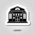 Library building black sticker