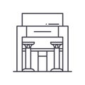 Library building icon, linear isolated illustration, thin line vector, web design sign, outline concept symbol with Royalty Free Stock Photo