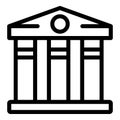 Library building icon, outline style