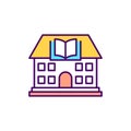 Library building RGB color icon Royalty Free Stock Photo