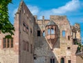 The library building between the Ruprecht building Ruprechtsbau and the Wenches building Frauenzimmerbau. Baden Wuerttemberg, Royalty Free Stock Photo