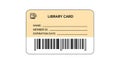 Library Card Vector Illustration with Barcode Royalty Free Stock Photo