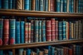 Library charm books neatly arranged on shelves in public library Royalty Free Stock Photo