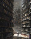 A library filled with books that have no words Royalty Free Stock Photo