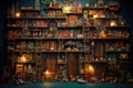 library is filled with books on several walls Royalty Free Stock Photo