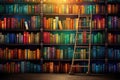 library is filled with books on several walls Royalty Free Stock Photo