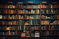 library is filled with books on several walls Royalty Free Stock Photo