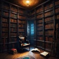 library with forbidden books and dark Fantasy concept Royalty Free Stock Photo