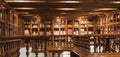 Library of the Franz Mayer Museum, with shelves and wood finishes