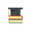 Library graduated hat icon flat isolated vector Royalty Free Stock Photo
