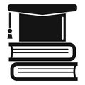 Library graduated hat icon, simple style Royalty Free Stock Photo