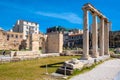 Library of Hadrian - HadrianÃ¢â¬â¢s Library - ruins with remaining stone archeologic artefacts at the Monstiraki square of ancient