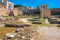 Library of Hadrian - HadrianÃ¢â¬â¢s Library - ruins with remaining of Tetraconch Church stone archeologic artefacts near Monstiraki