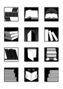 Library icons set in black Royalty Free Stock Photo