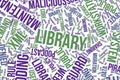 Library, conceptual word cloud for business, information technology or IT. Royalty Free Stock Photo