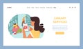 Library interaction concept. Flat vector Royalty Free Stock Photo