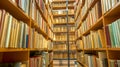 Library interior with books