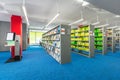 Library interior with functional shelves Royalty Free Stock Photo