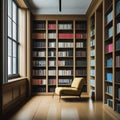 A Library of Knowledge: Bookshelves Overflowing with Books