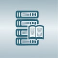 Library and Knowledge Vector Icon with Open Book Royalty Free Stock Photo