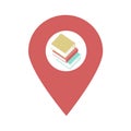 Library location map pin pointer icon. Element of map point for mobile concept and web apps. Icon for website design and app devel