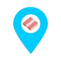 Library location map pin pointer icon. Element of map point for mobile concept and web apps. Icon for website design and app devel