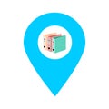 Library location map pin pointer icon. Element of map point for mobile concept and web apps. Icon for website design and app devel