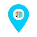 Library location map pin pointer icon. Element of map point for mobile concept and web apps. Icon for website design and app devel Royalty Free Stock Photo