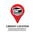 Library location pin isolated on background.