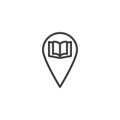 Library location pin line icon