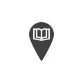 Library location pin vector icon